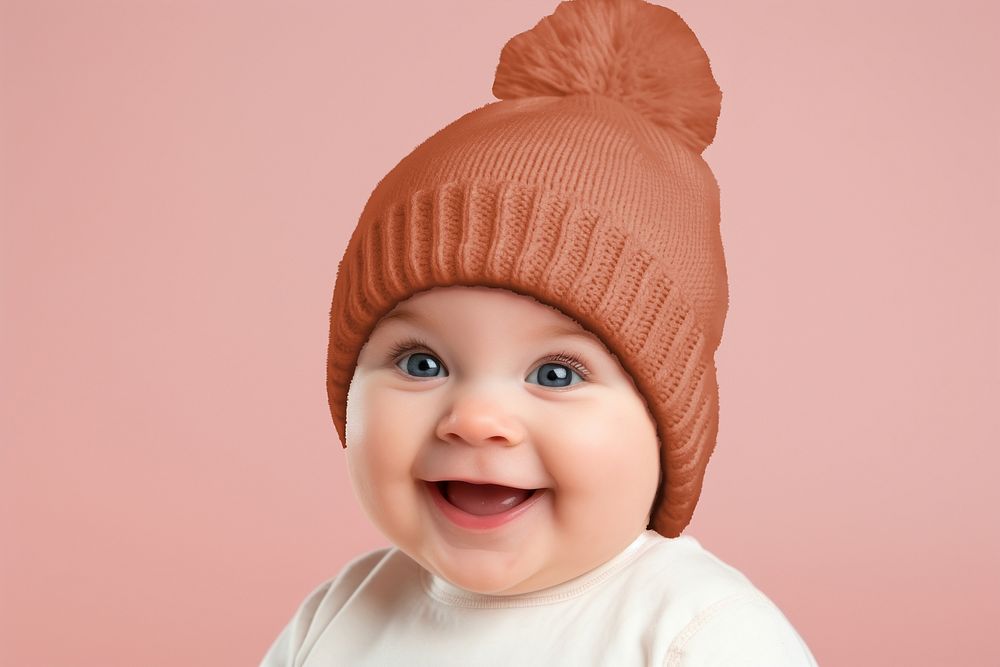 Cute baby wearing beanie