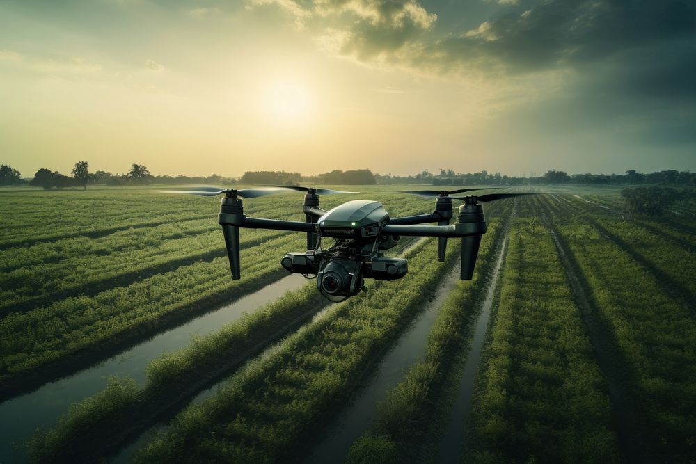 Farm sky helicopter aircraft. AI generated Image by rawpixel.