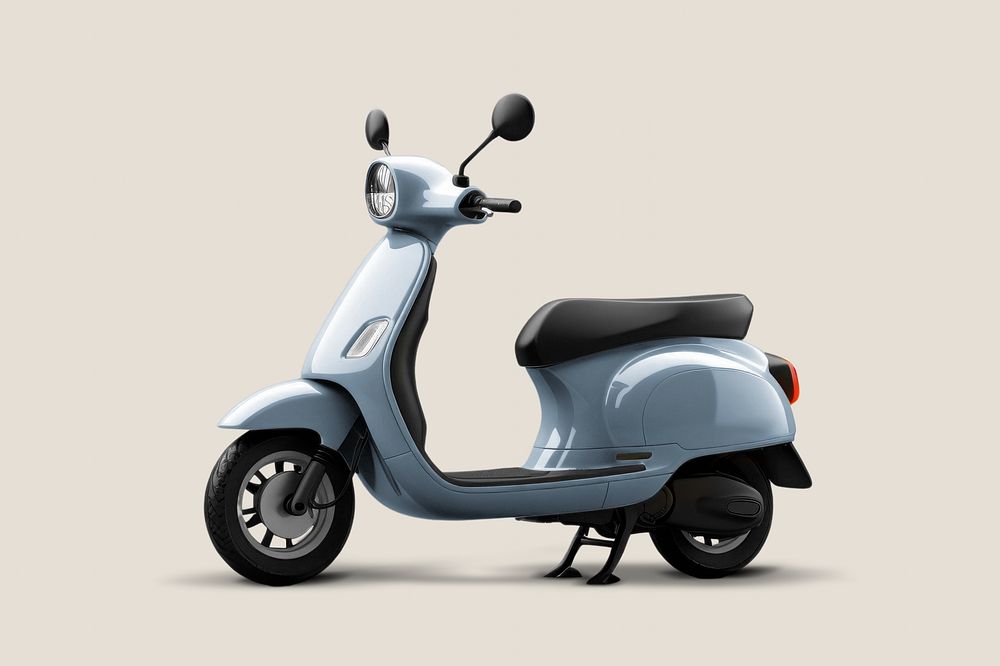 Blue motorcycle scooter, realistic vehicle