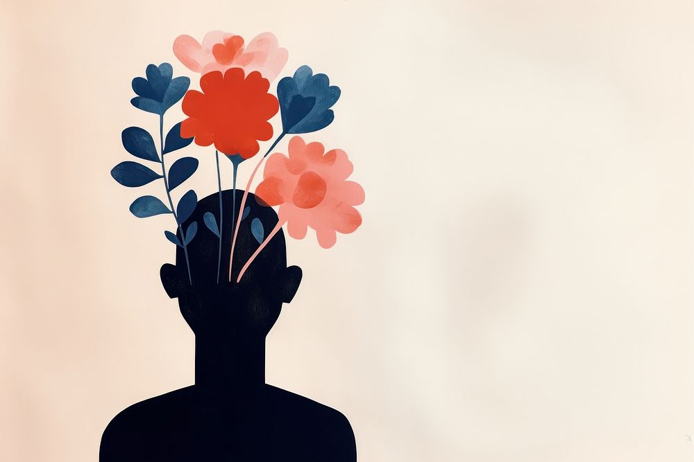 Flower art silhouette plant. AI generated Image by rawpixel.