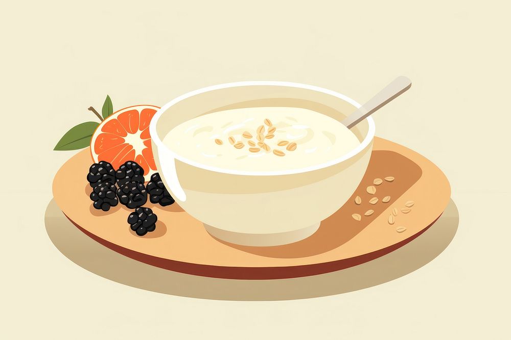 Yoghurt fruit food berry. AI generated Image by rawpixel.