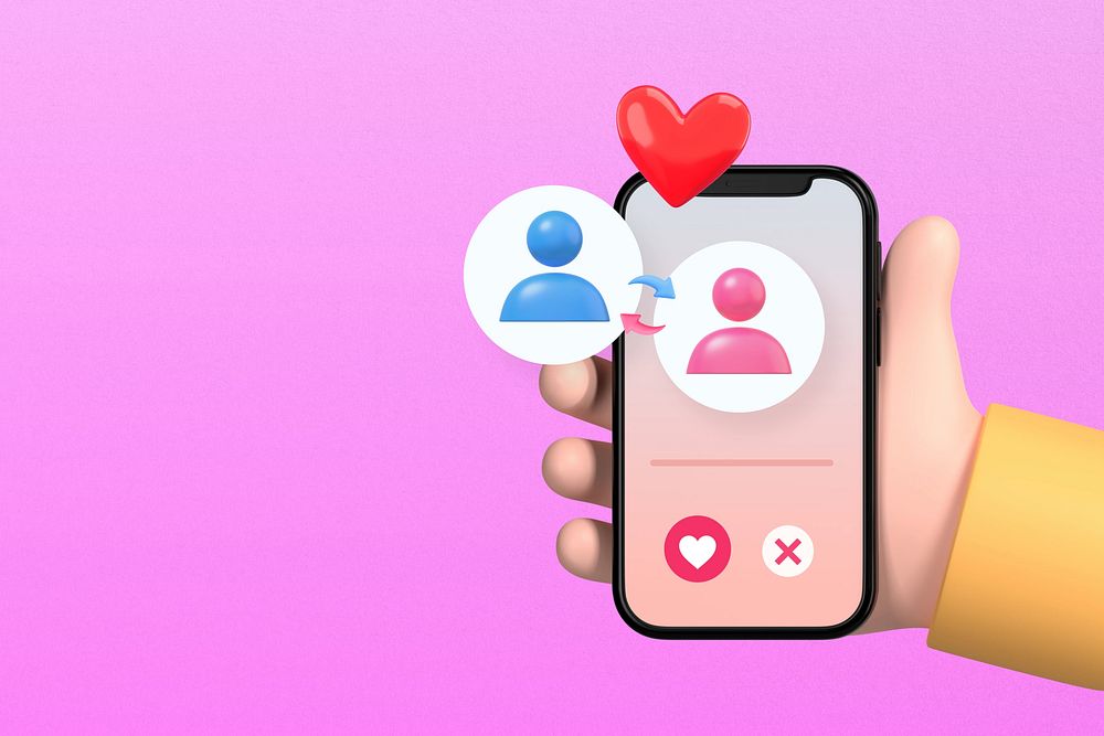 Dating app matched background, 3D love remix