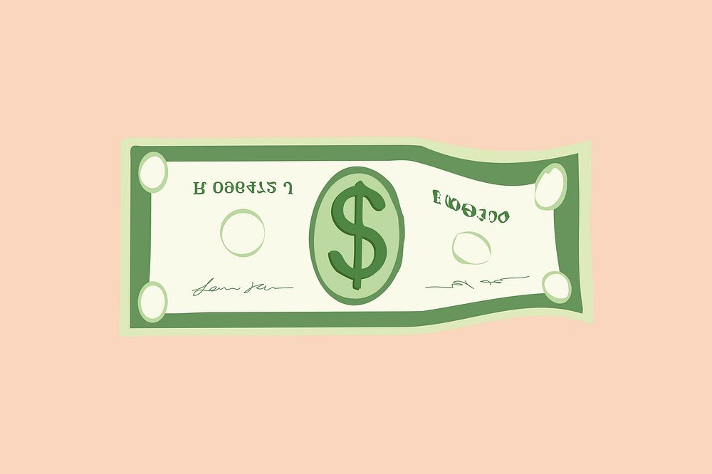 Bank notes, aesthetic illustration vector