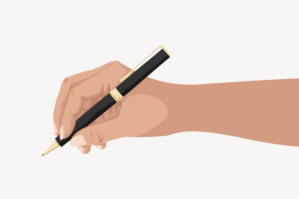 Holding pen, aesthetic illustration vector