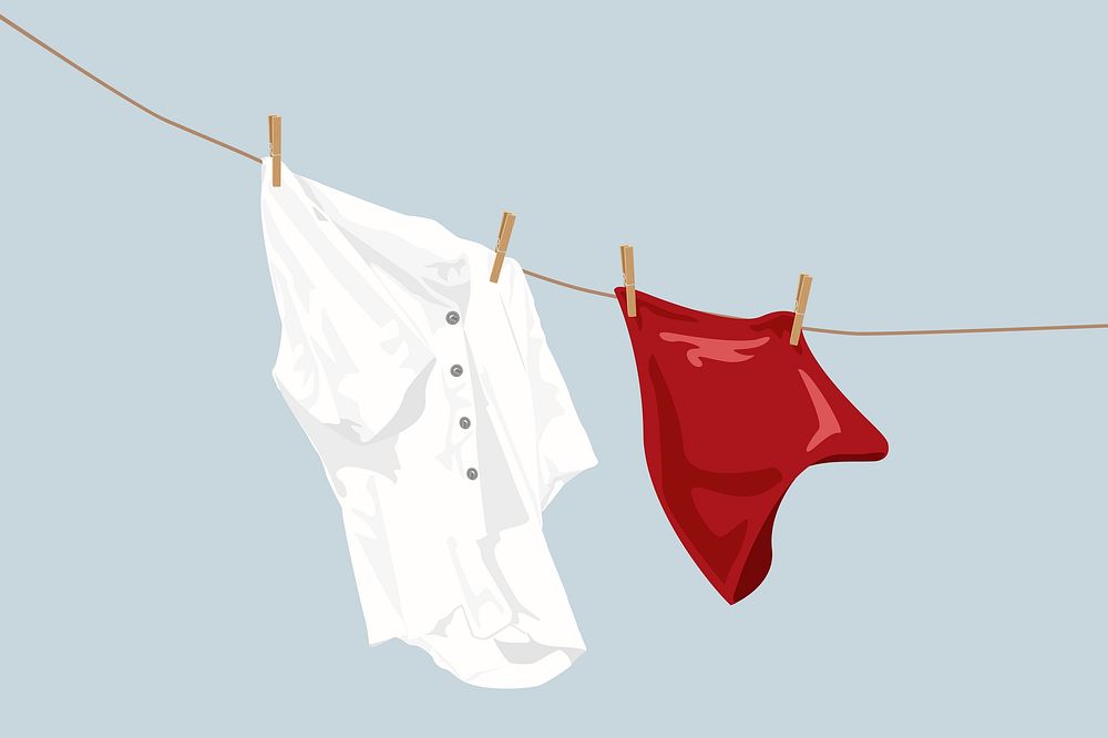 Hang drying, aesthetic illustration vector