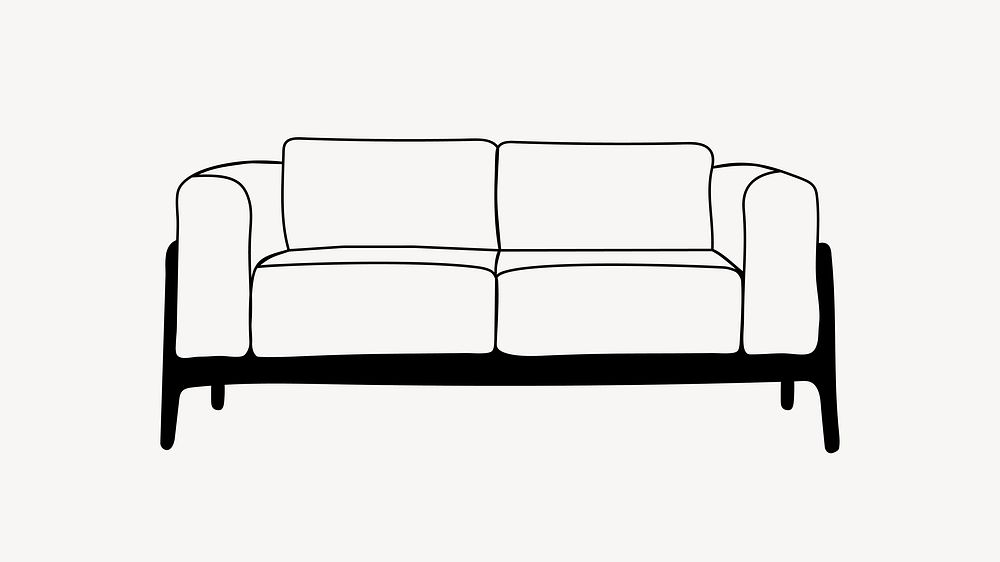Sofa couch, aesthetic illustration design element 