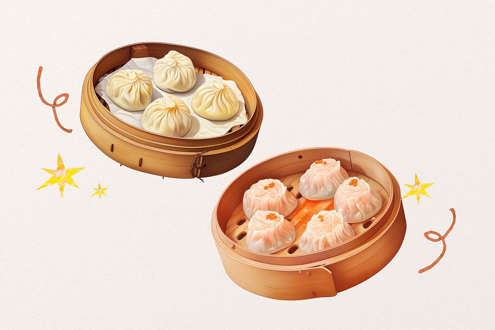 Chinese xiaolongbao, food digital art