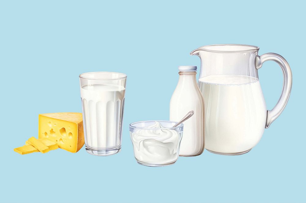 Dairy products, food digital art