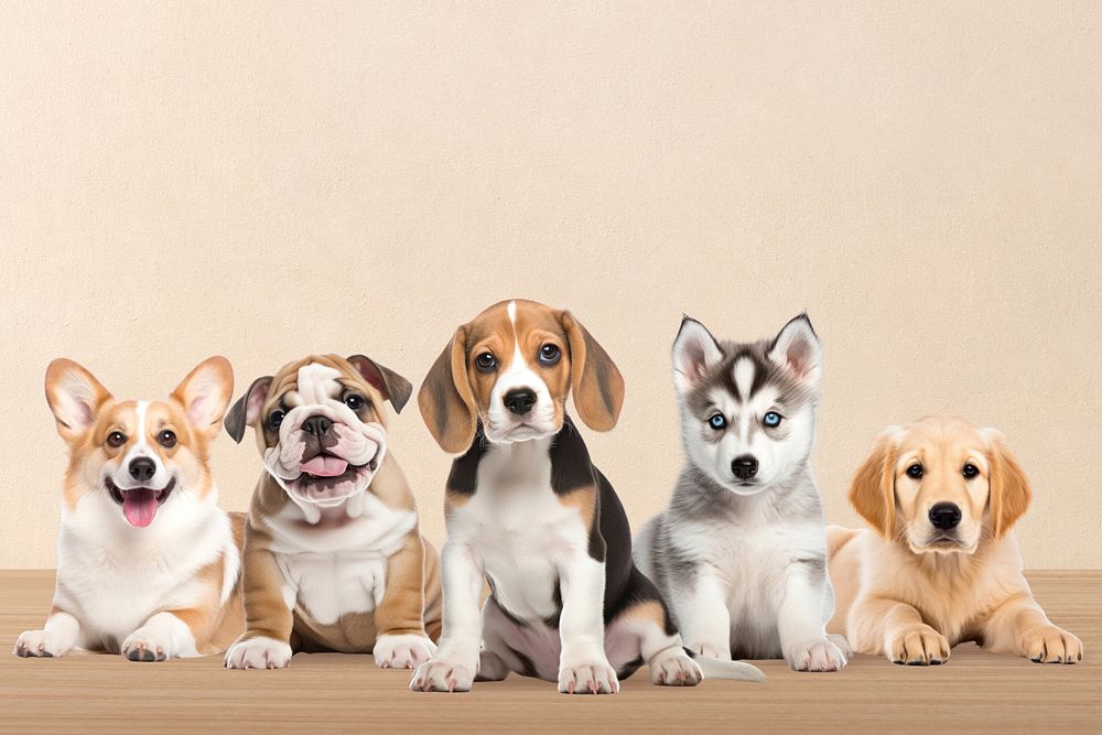 Pet puppy dogs, animal remix, design resource