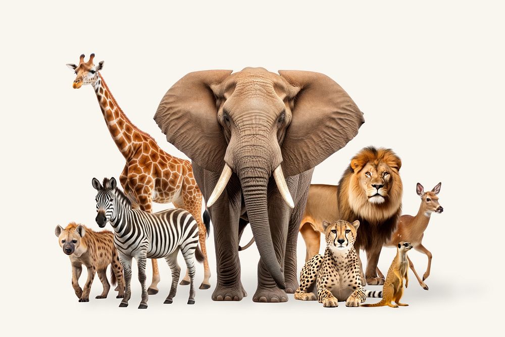 African wildlife, animal remix, design resource