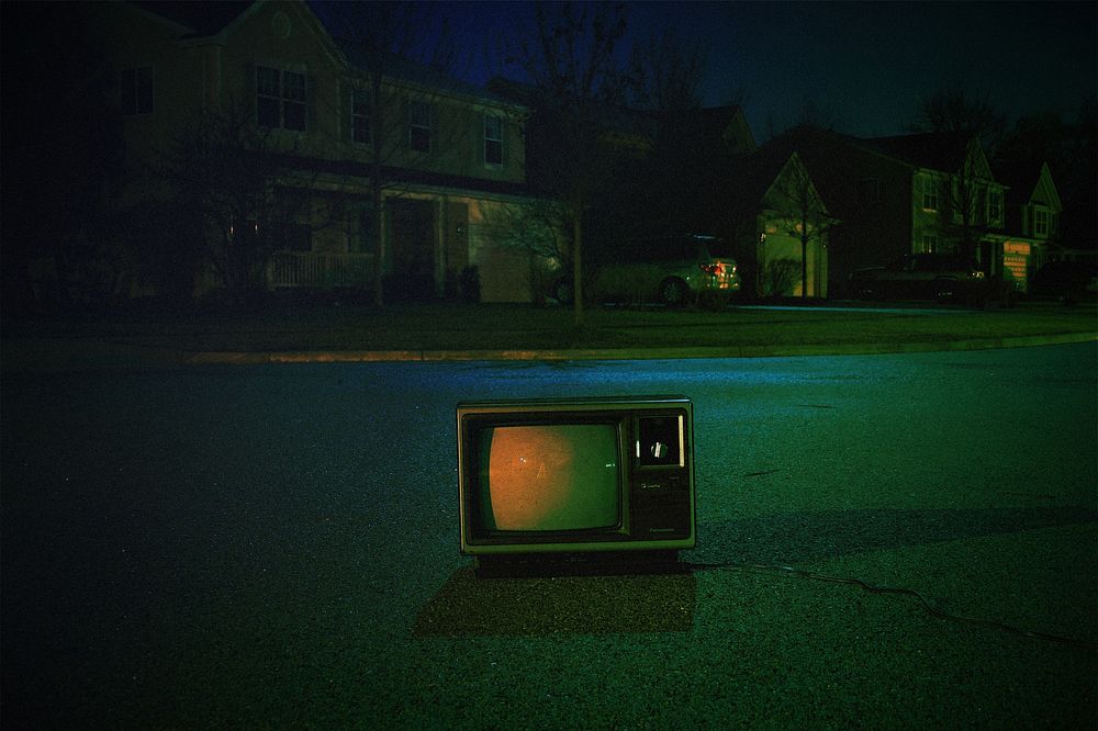 Vintage tv, green photo filter