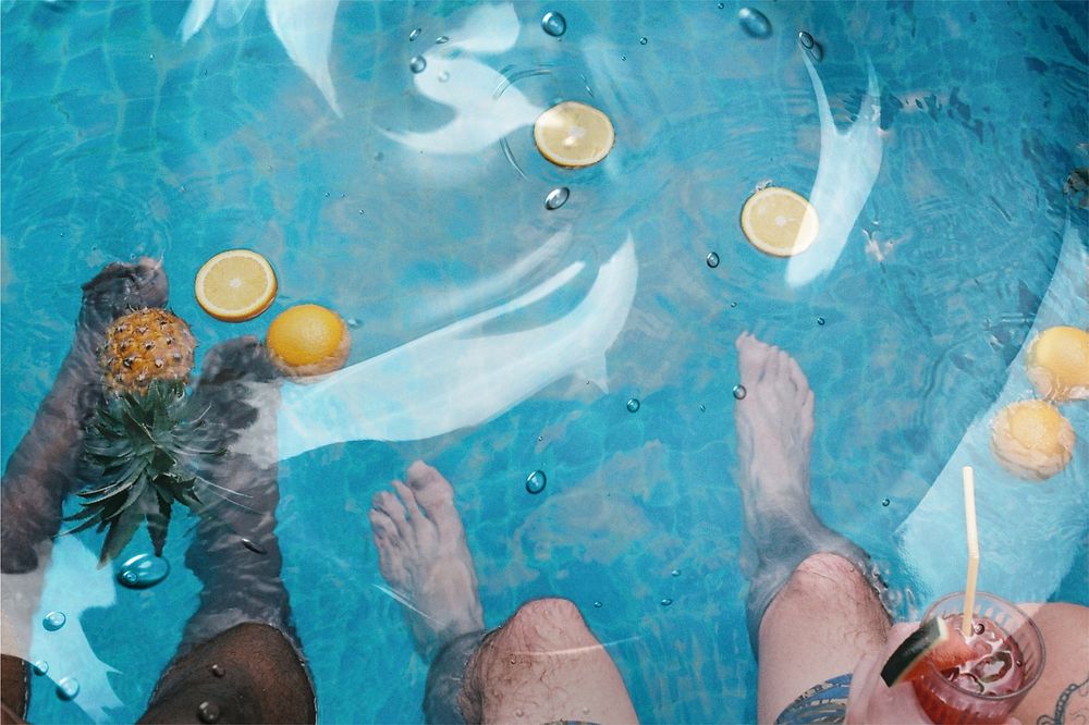 Summer pool, water ripple effect