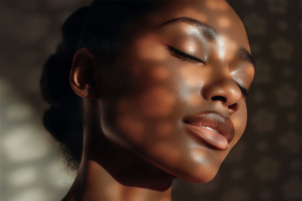 Healthy skin woman, natural light shadow