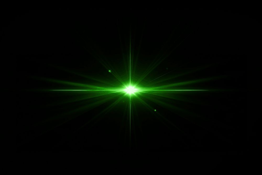 Green sunburst lens flare effect psd