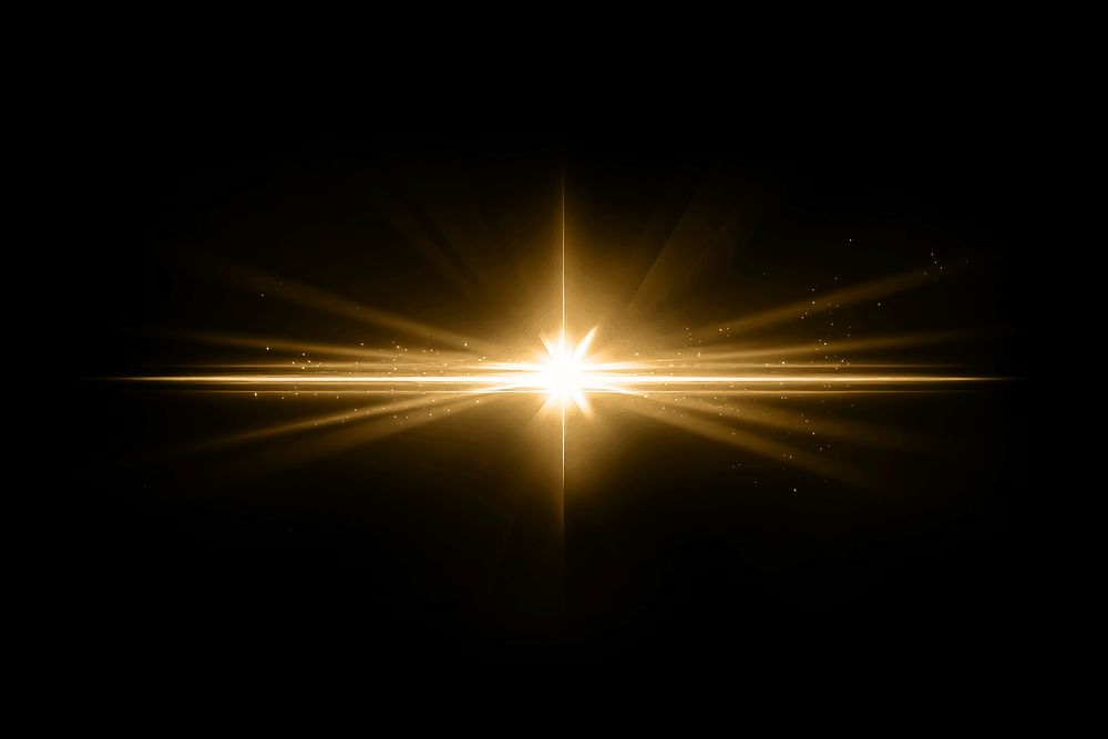 Yellow sunburst lens flare effect psd