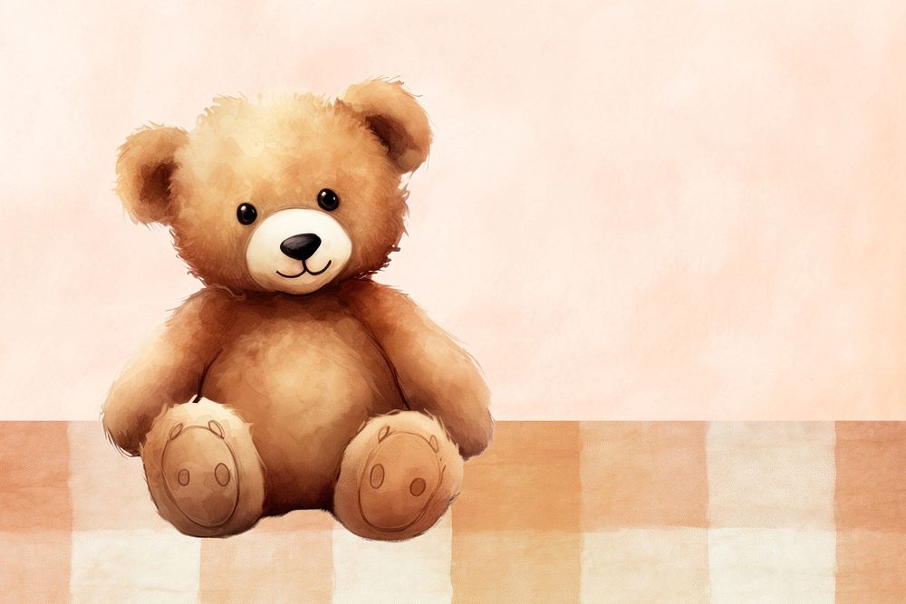 Watercolor teddy bear background remix