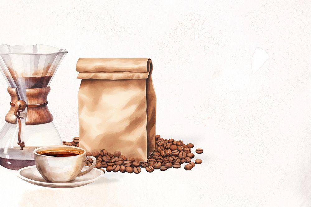 Watercolor coffee aesthetic background remix