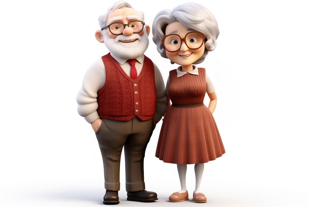 Grandparents glasses cartoon white background. AI generated Image by rawpixel.