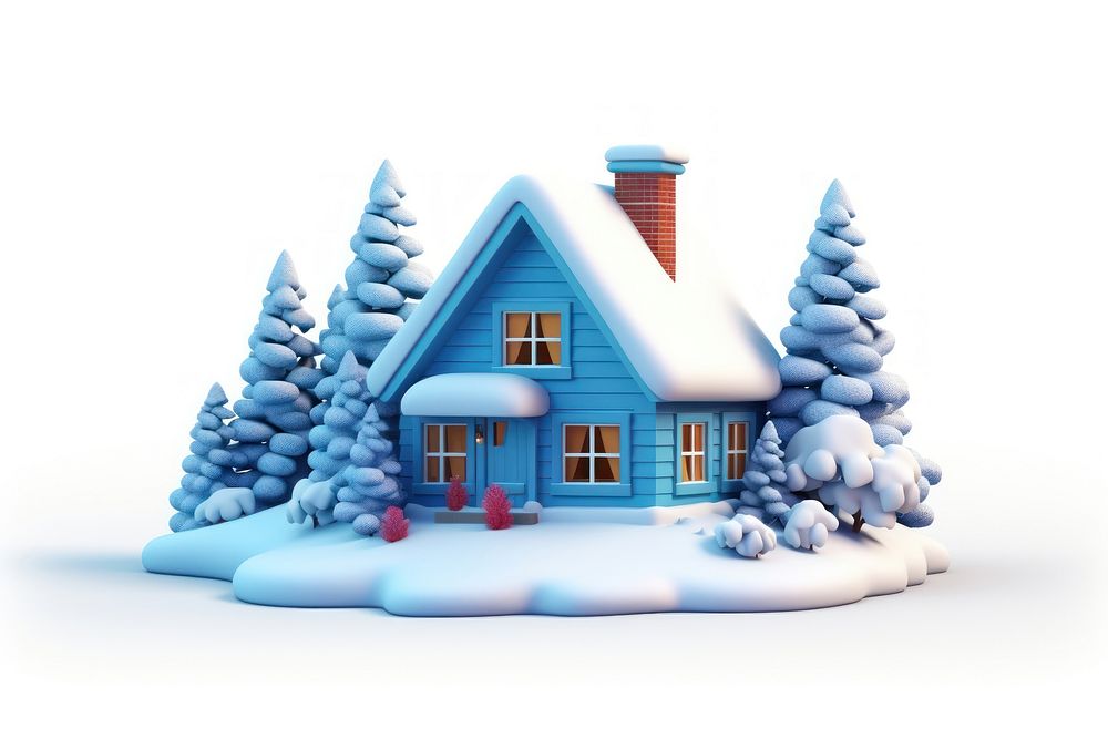 Winter scene architecture building cartoon. AI generated Image by rawpixel.