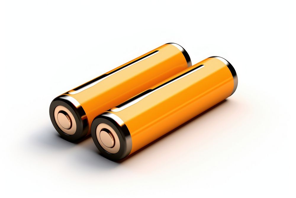 Alkaline batteries white background technology ammunition. AI generated Image by rawpixel.