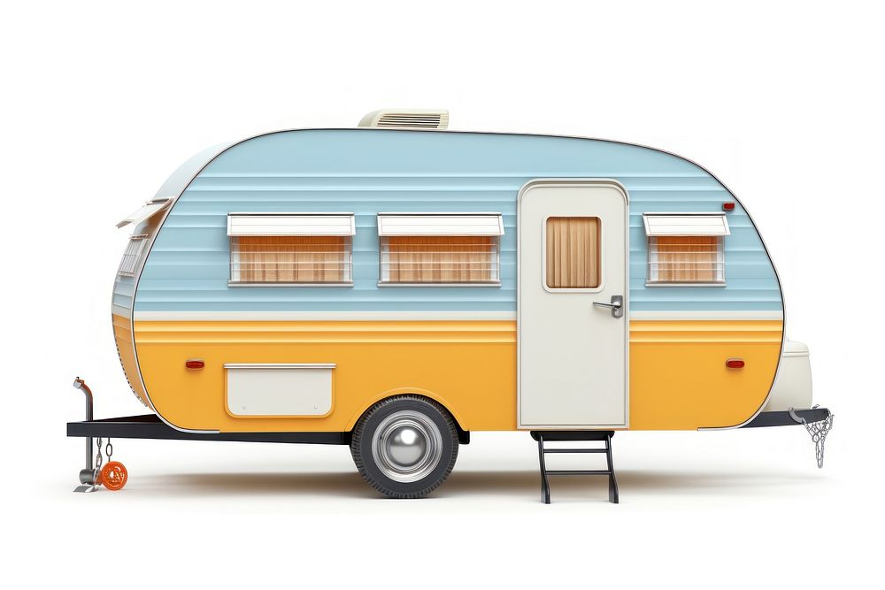 Caravan architecture vehicle white background.