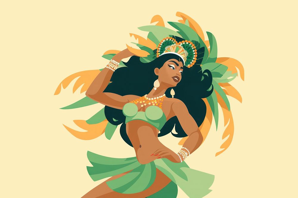 Brazil woman carnival hula. AI generated Image by rawpixel.