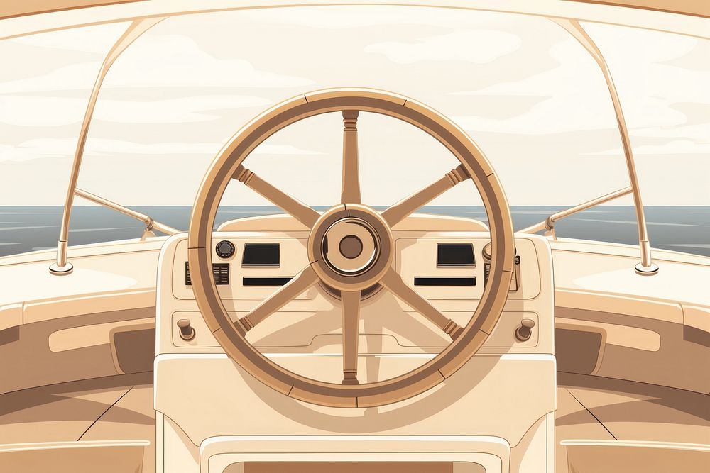 Luxury yacht wheel vehicle car.