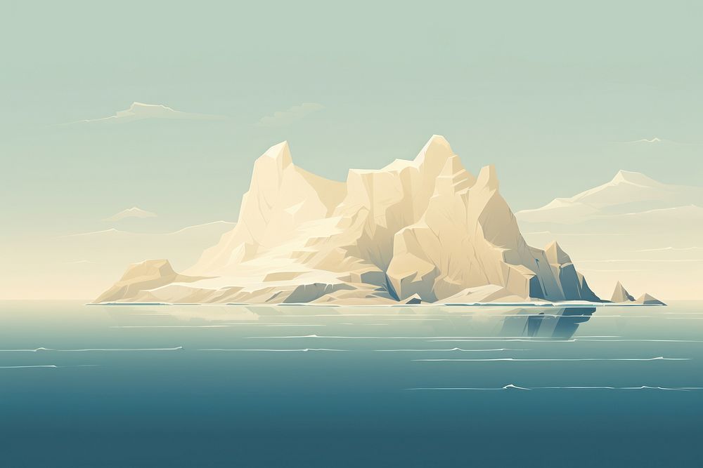 Iceberg landscape outdoors nature tranquility. AI generated Image by rawpixel.