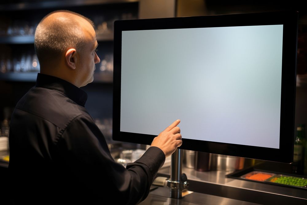 Touch screen monitor restaurant adult menu. 