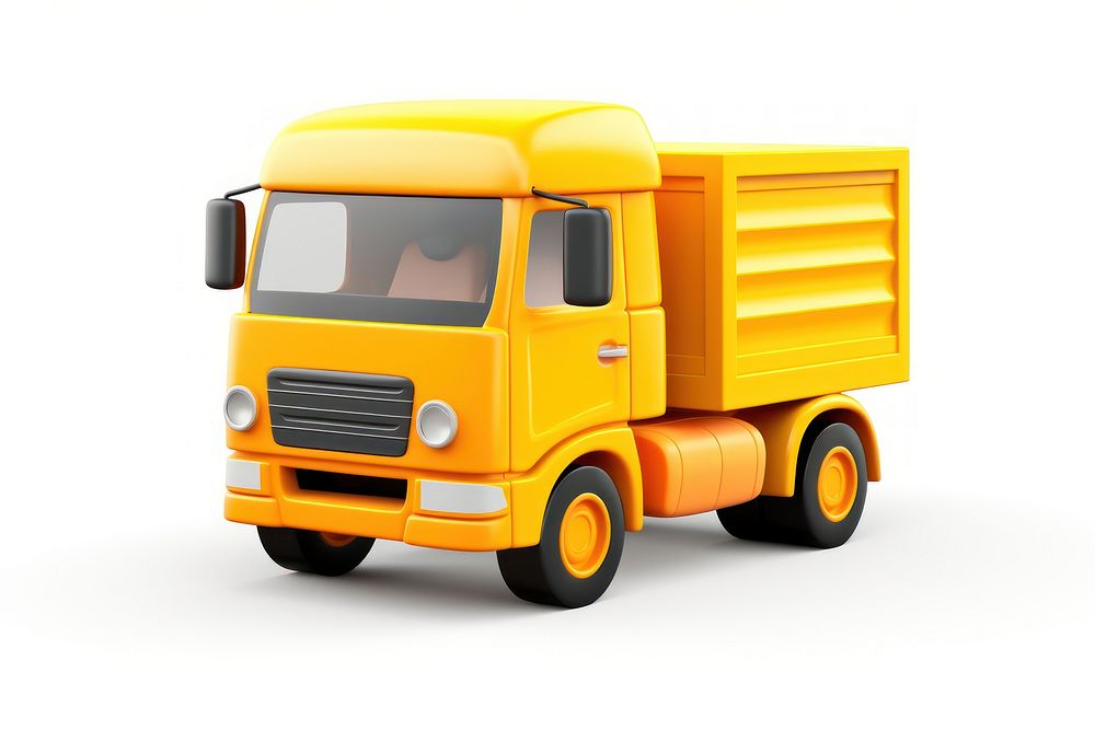 Cargo-truck vehicle toy white background. AI generated Image by rawpixel.