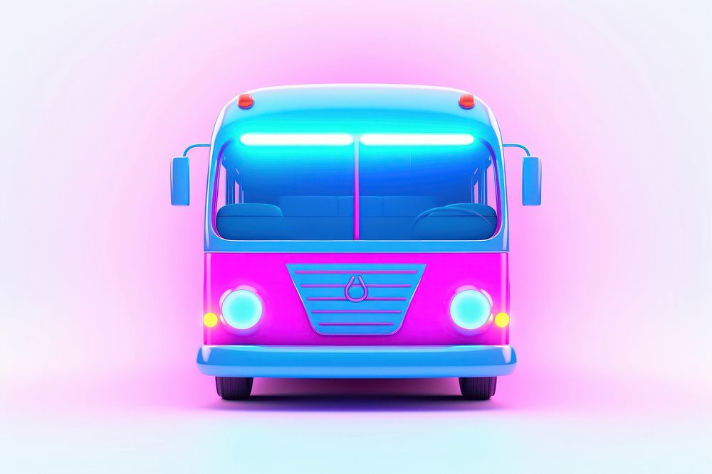 Neon icon bus vehicle purple wheel. AI generated Image by rawpixel.