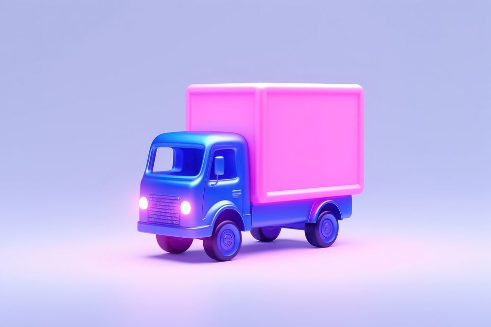 Cargo-truck vehicle purple pink. AI generated Image by rawpixel.