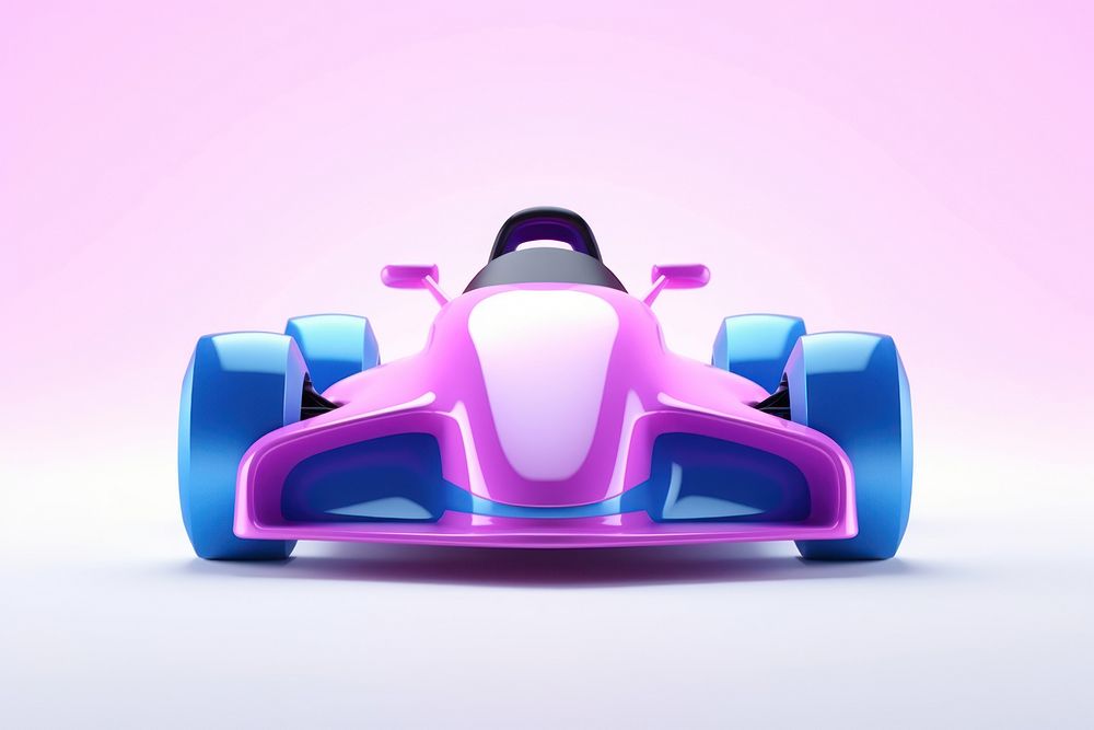 Racecar vehicle purple sports pink. 