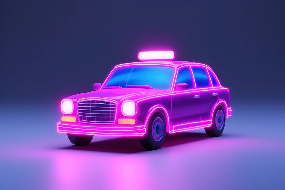 Taxi purple vehicle pink. AI generated Image by rawpixel.