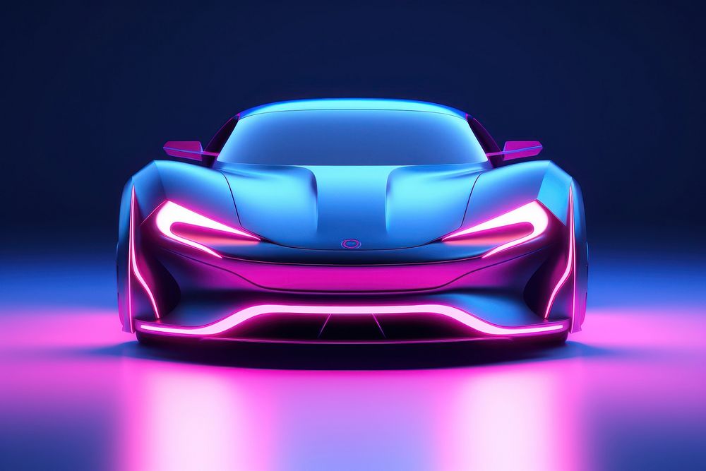 Neon icon Vehicle vehicle purple blue. AI generated Image by rawpixel.