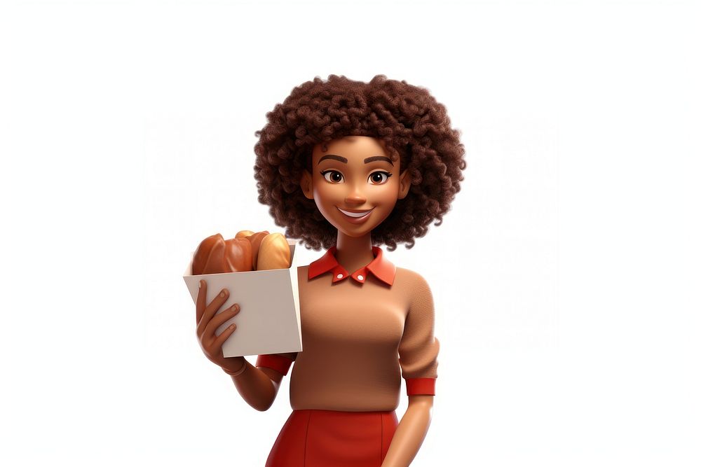 Holding food box adult woman doll. AI generated Image by rawpixel.