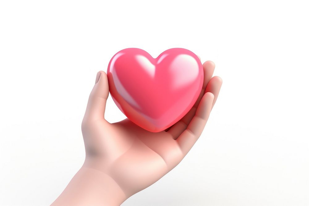 Hand giving heart white background investment medication. AI generated Image by rawpixel.