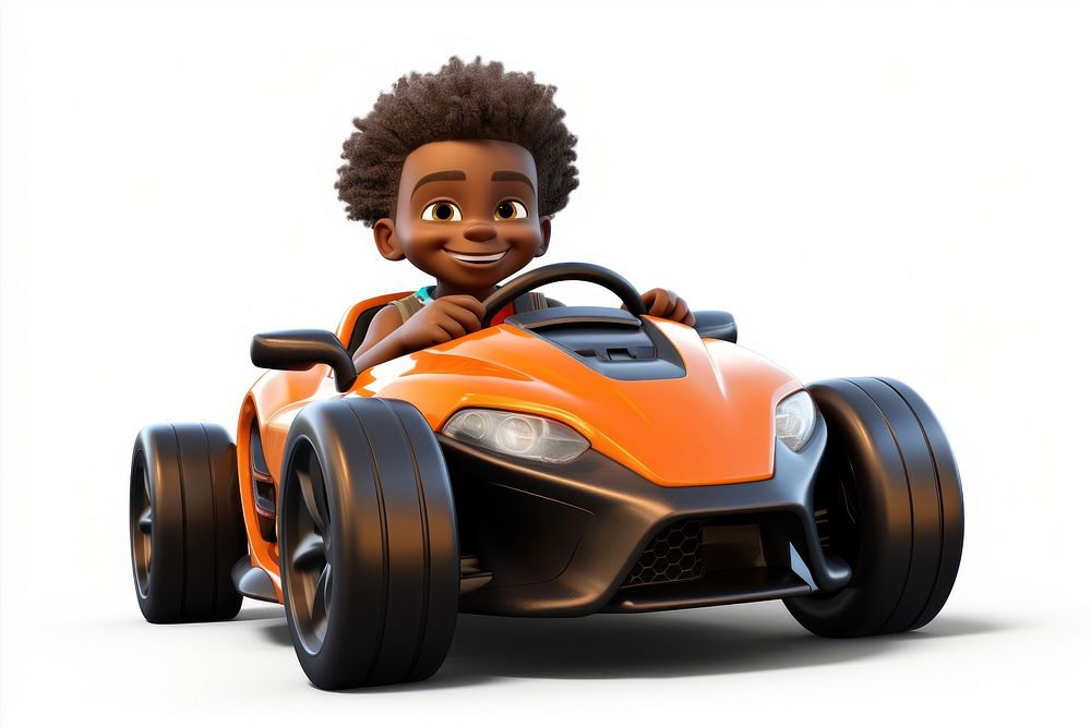 Black skin boy vehicle wheel cute. AI generated Image by rawpixel.