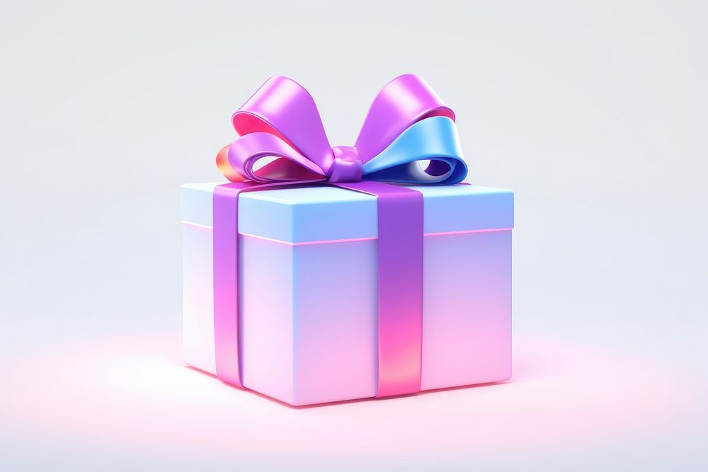 Ribbon gift box illuminated. AI generated Image by rawpixel.