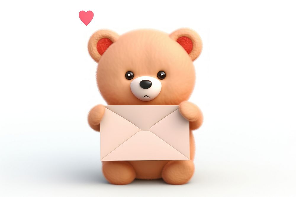 Bear holding letter paper cute toy. AI generated Image by rawpixel.