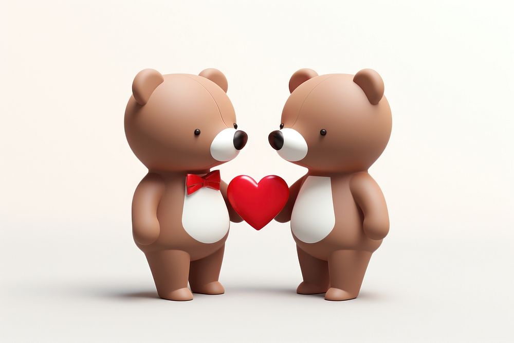 Bear holding love letter cute toy representation. 