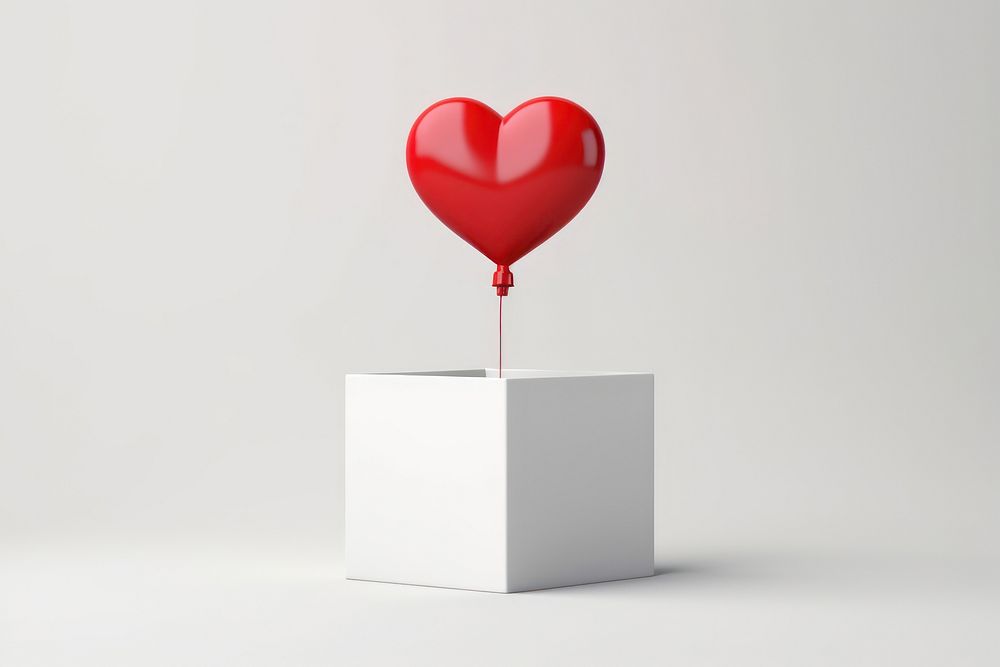 Balloon celebration cartoon heart. AI generated Image by rawpixel.