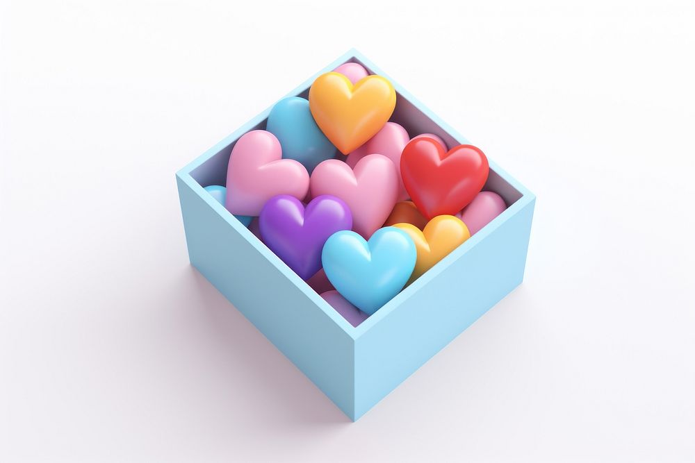 Box heart white background confectionery. AI generated Image by rawpixel.