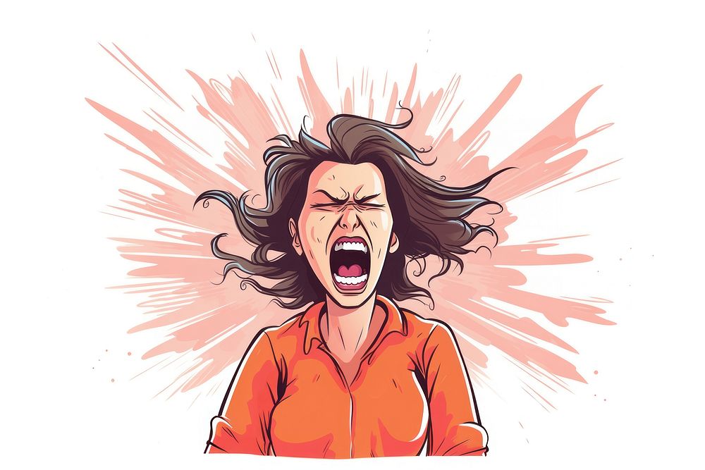 Pms shouting adult woman. AI generated Image by rawpixel.