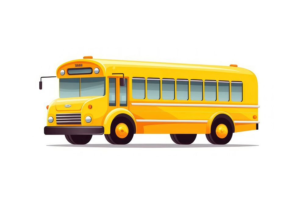 Bus school vehicle car white background. AI generated Image by rawpixel.