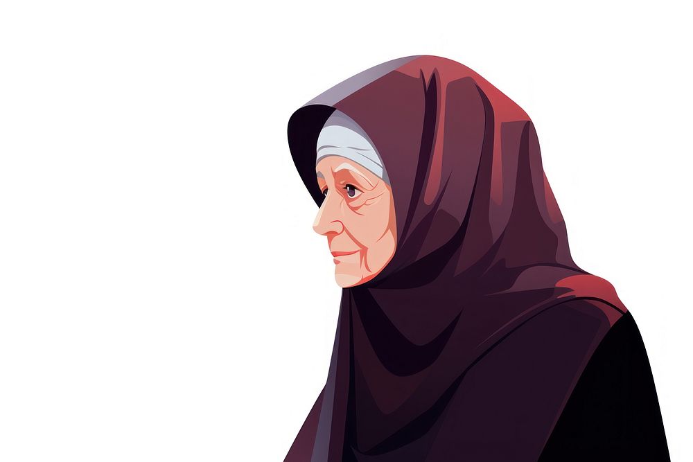 Senior woman weraing hijab adult human headscarf. AI generated Image by rawpixel.