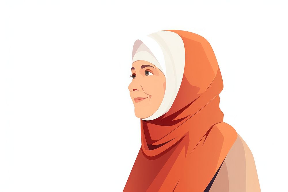 Senior woman weraing hijab portrait drawing adult. AI generated Image by rawpixel.
