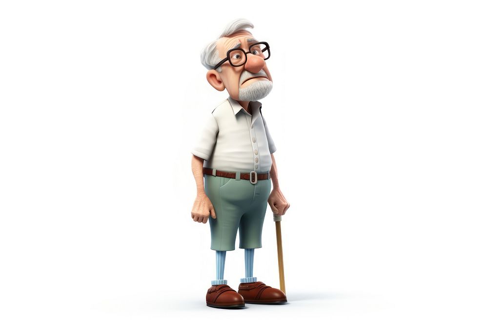 Senior man glasses cartoon adult. AI generated Image by rawpixel.