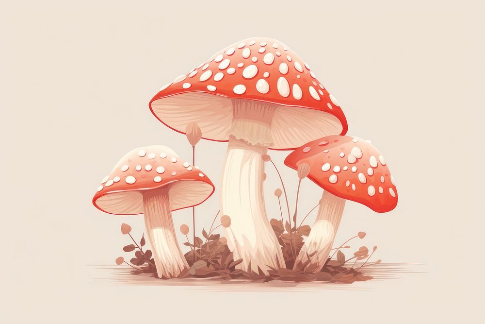 Amanita muscaria mushroom fungus agaric. AI generated Image by rawpixel.