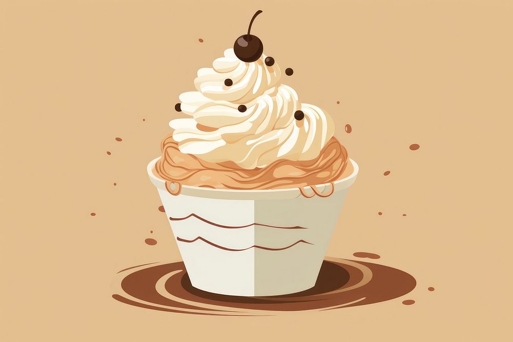 Moji dessert cupcake cream food. AI generated Image by rawpixel.